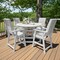 Highwood Usa Weatherly 5pc Round Counter Height Outdoor Patio Furniture Dining Set AD-CNW48-WHE - alternate 3
